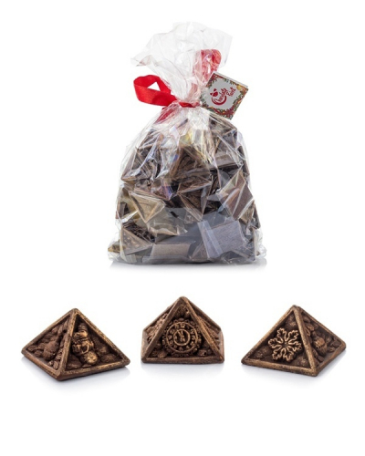 Набор шоколадных новогодних барельефных элитных пирамидок 50 шт.