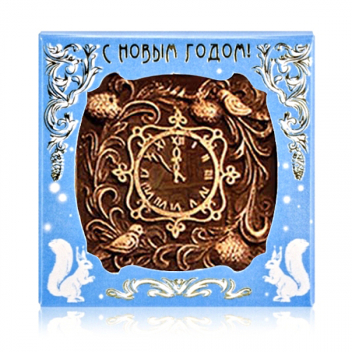 Шоколад барельефный элитный Куранты (квадрат 60 мм.)