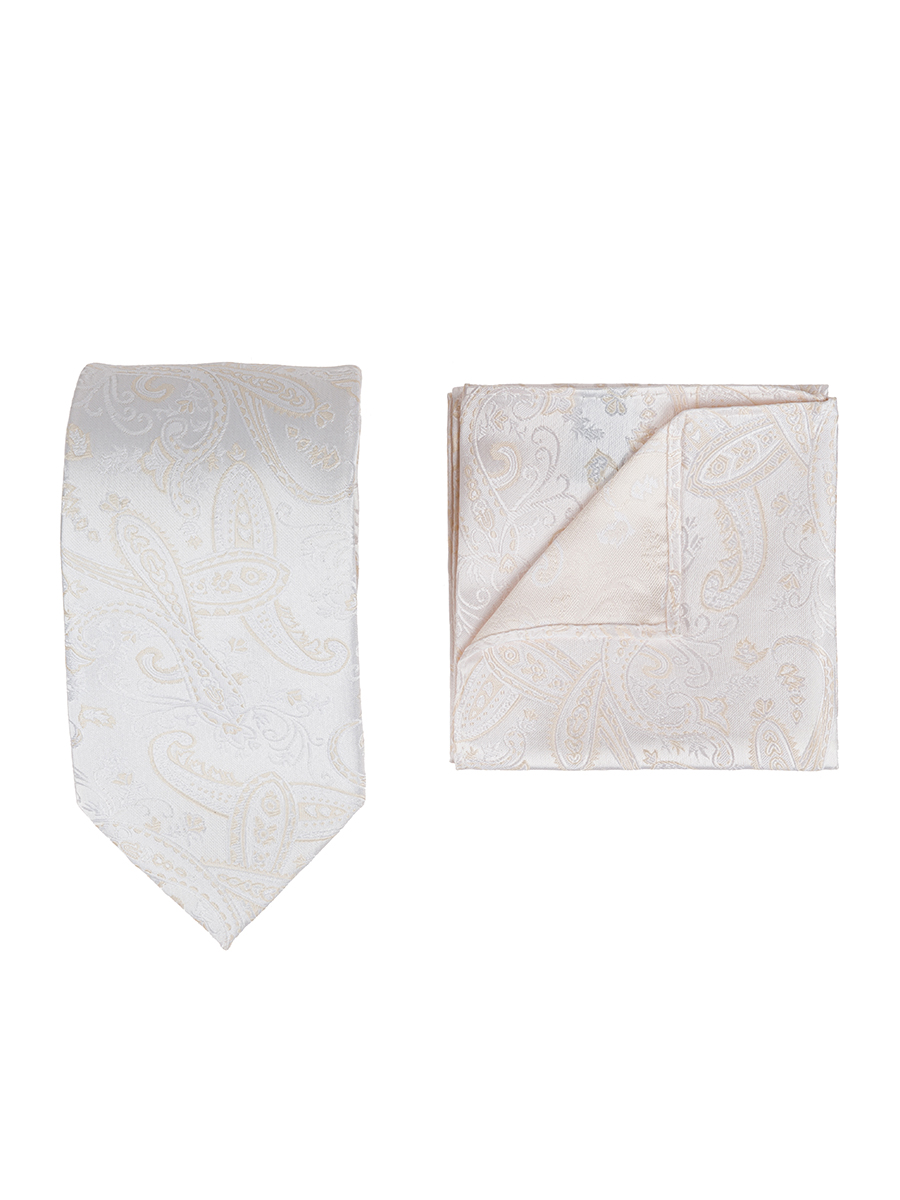 Галстук мужской с платком CARPENTER Carpenter-poly 8-айвори 304.1.09