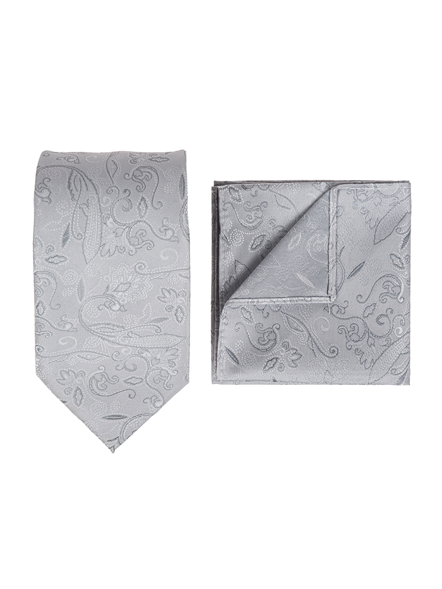 Галстук мужской с платком CARPENTER Carpenter-poly 8-св.сер 402.1.13