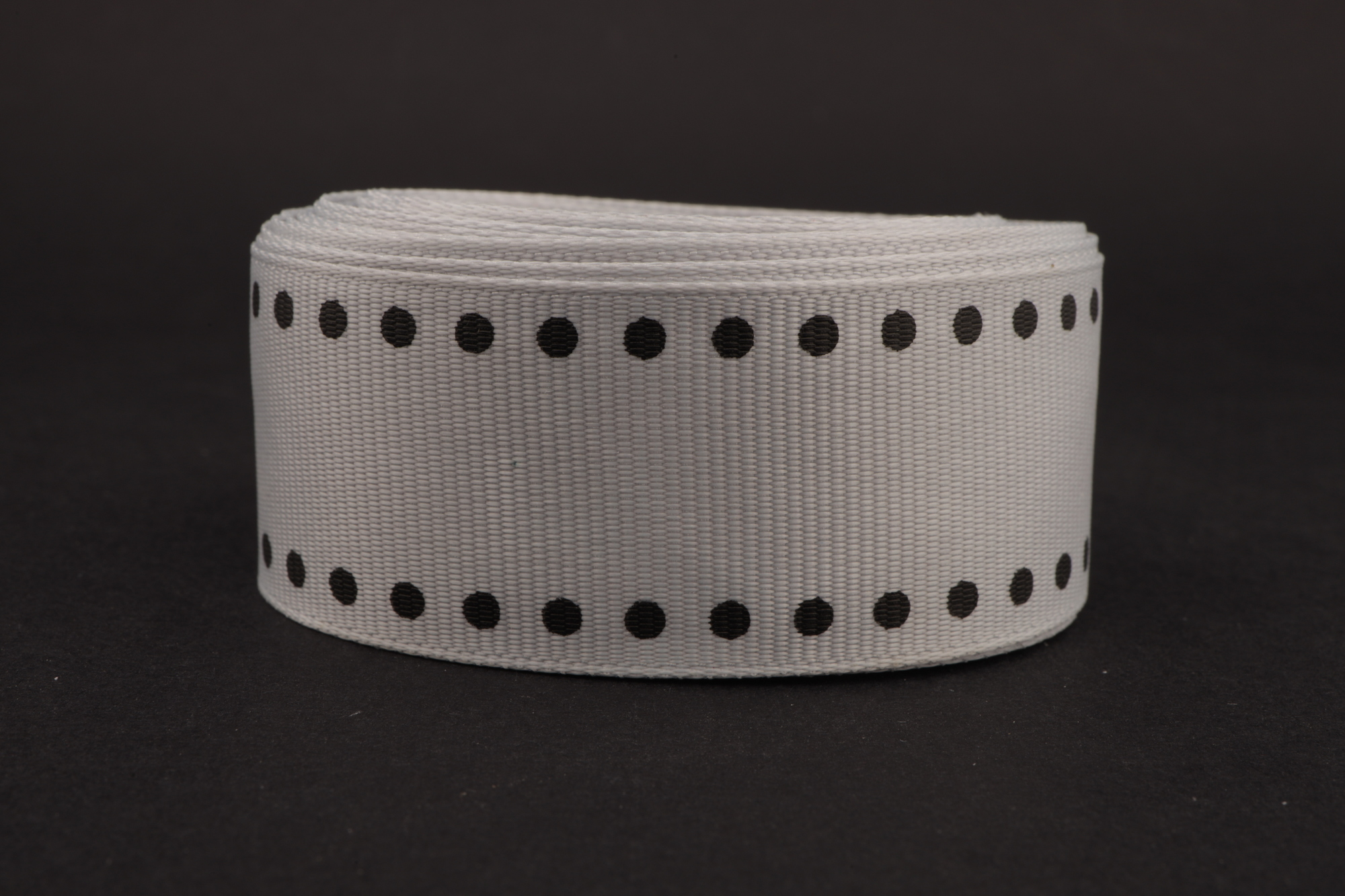 Репсовая лента (серый), с рисунком