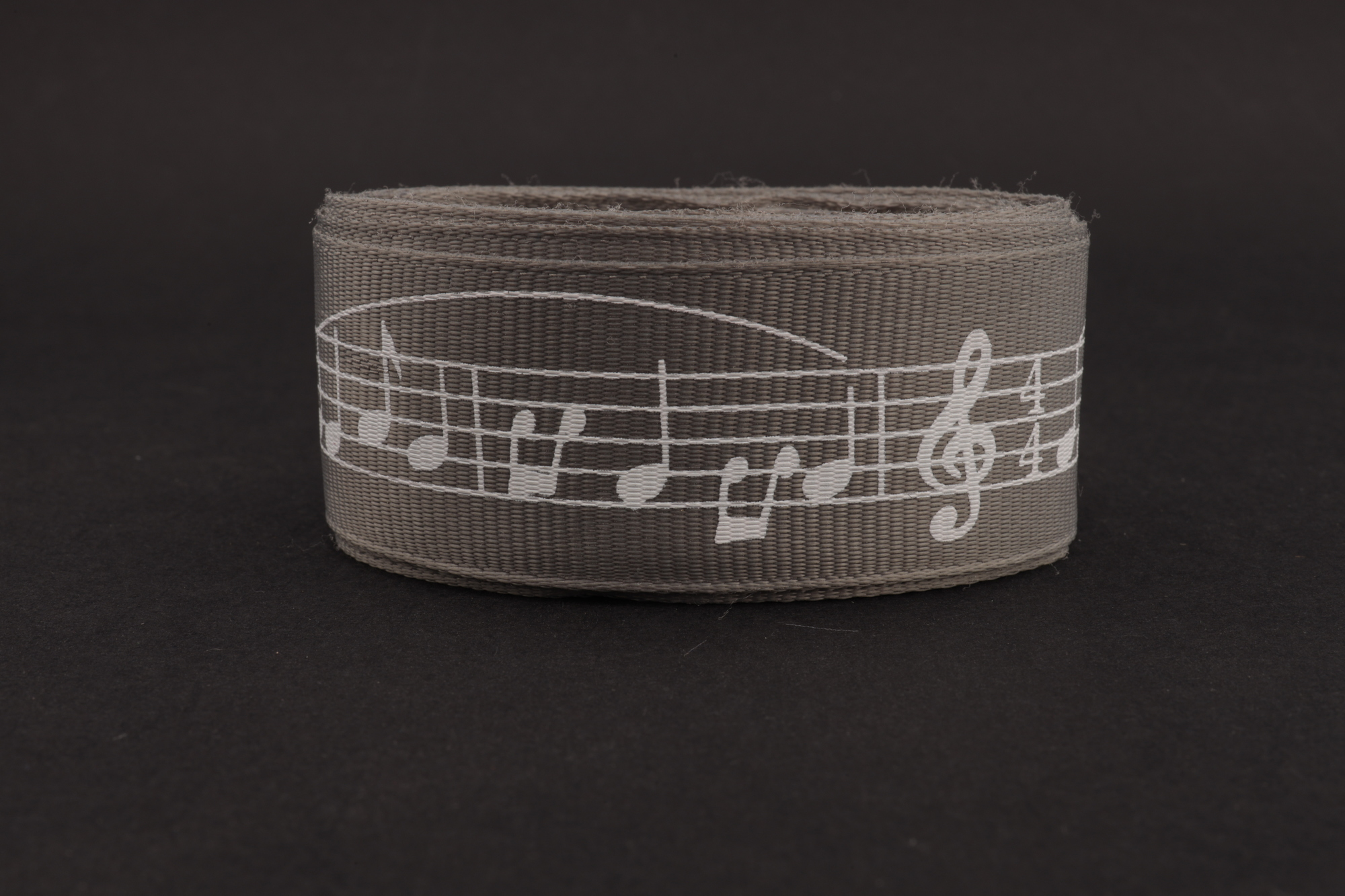 Репсовая лента (темно-серый) с рисунком