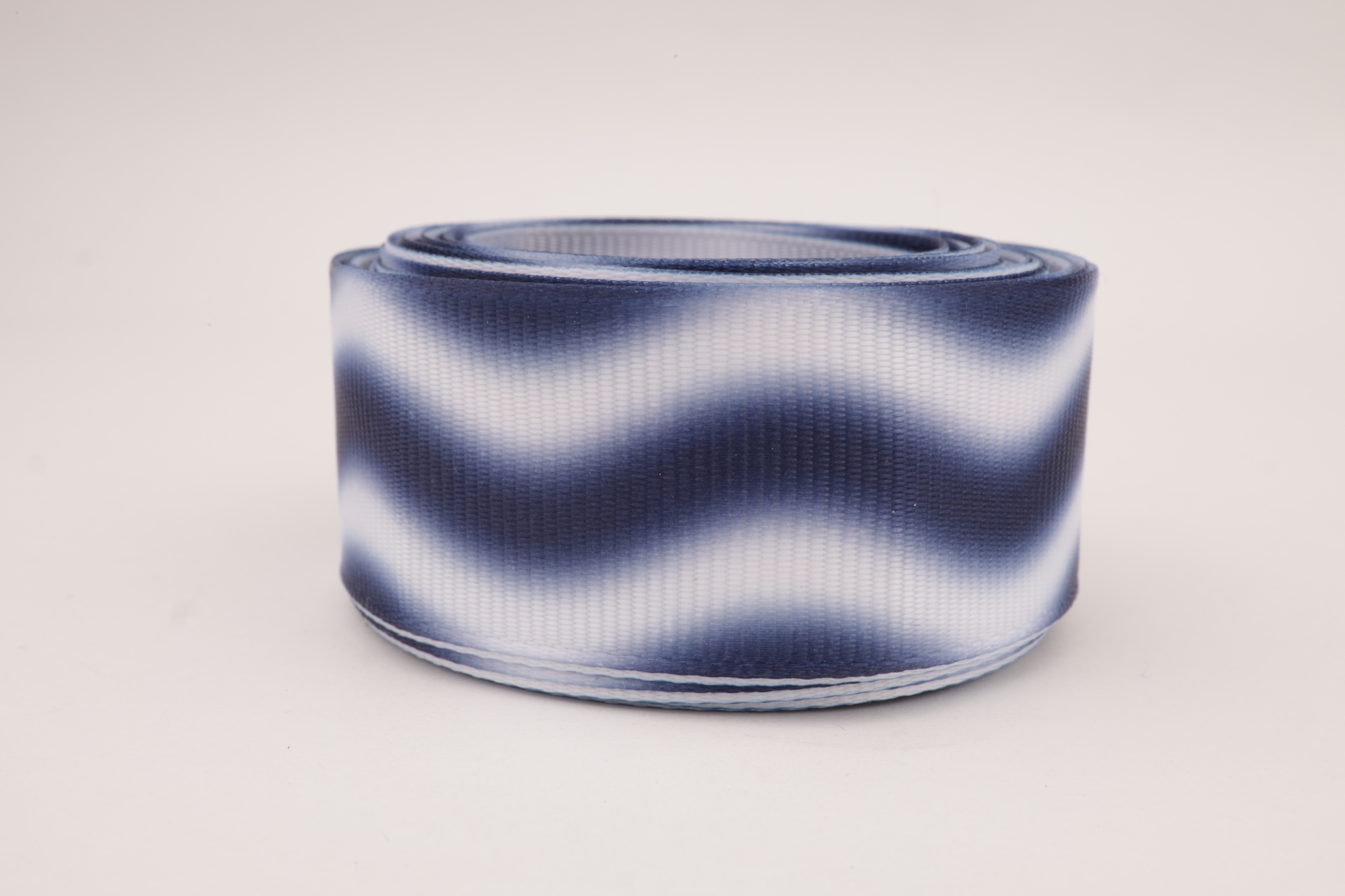 Репсовая лента (бело-джинсовый), градиент 25 мм* 6 ярдов.