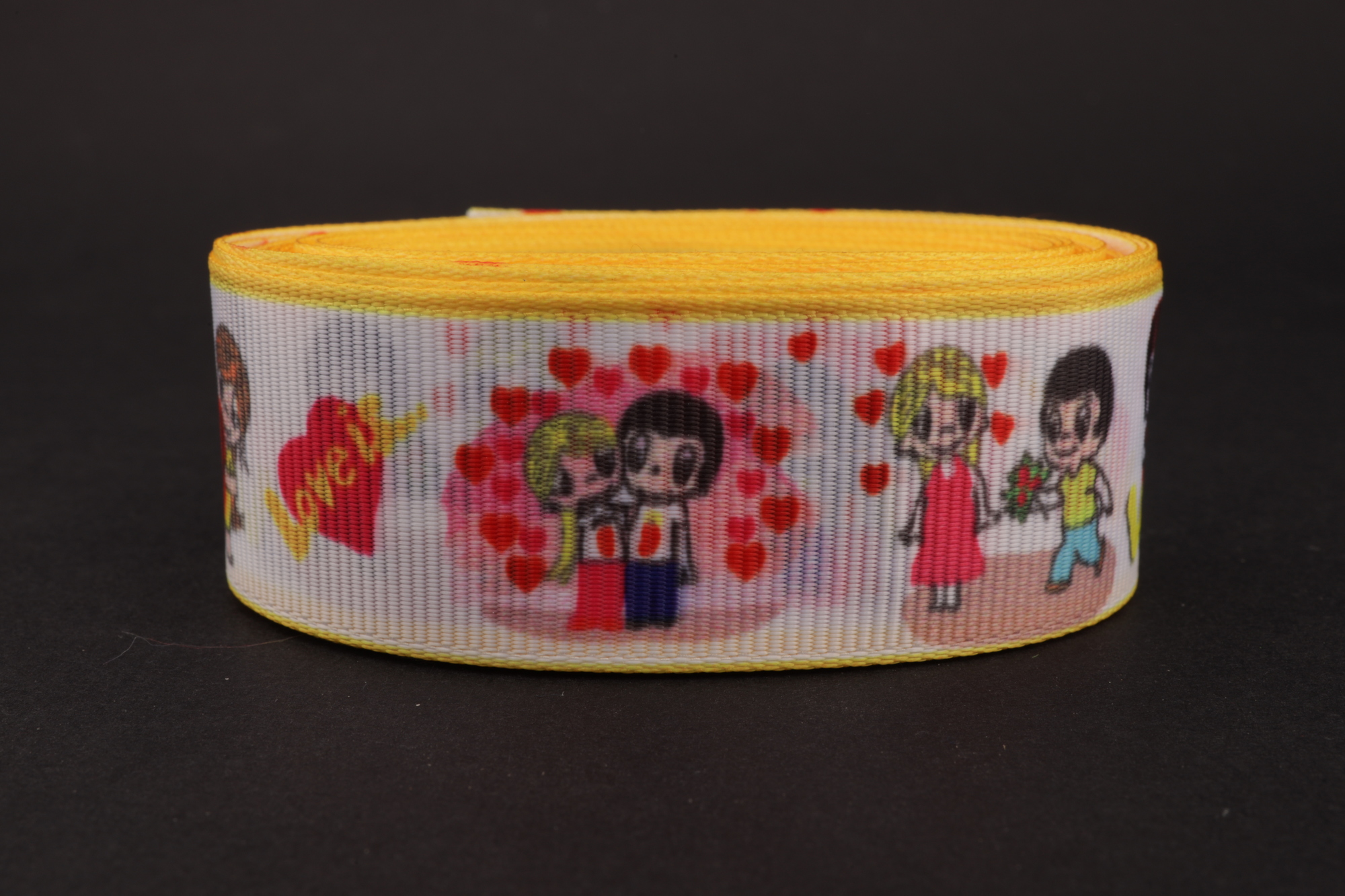 Репсовая лента двусторонняя с рисунком (мультики, 3D) 25мм * 6 ярдов