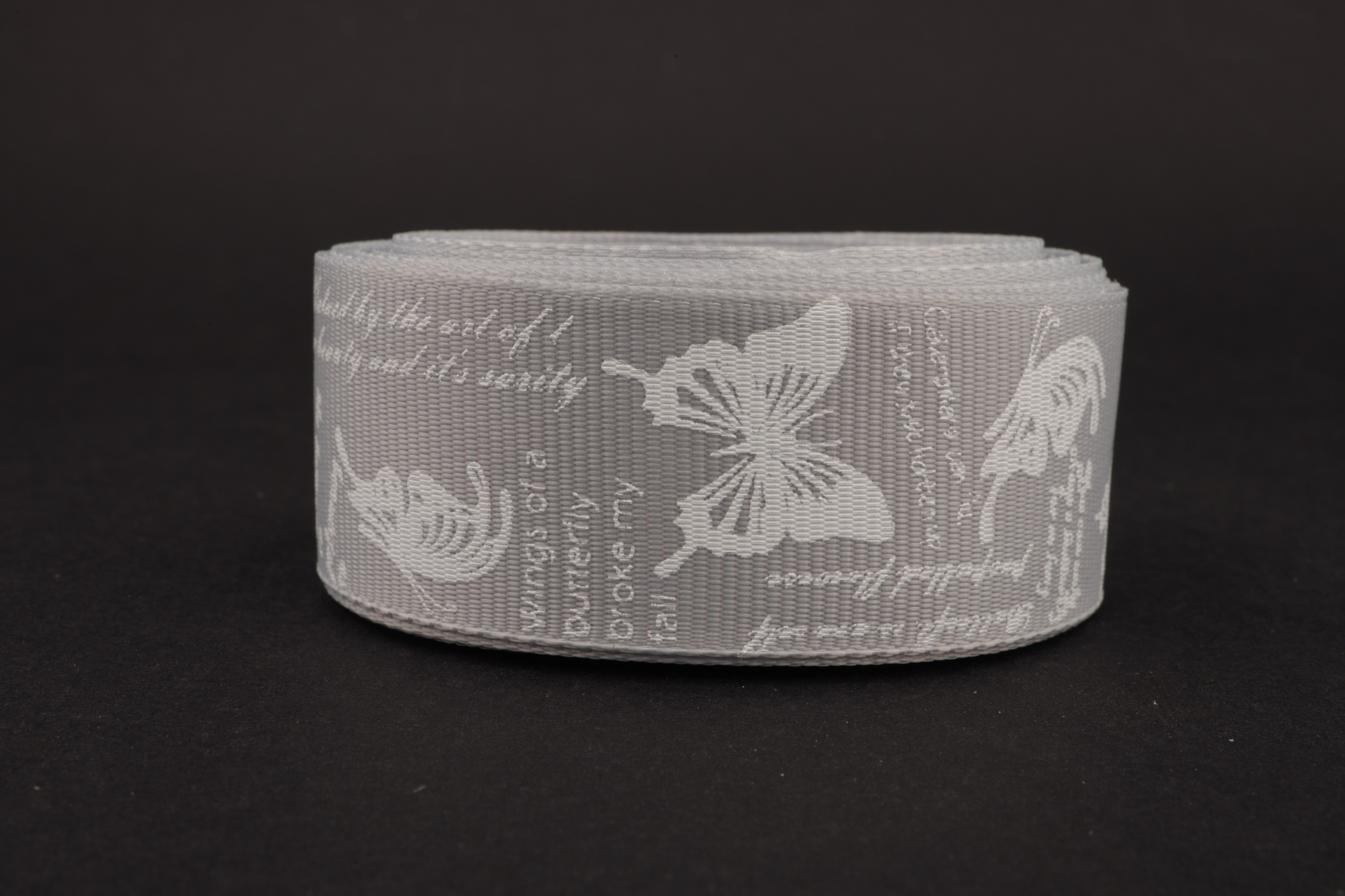 Репсовая лента (серый) с рисунком