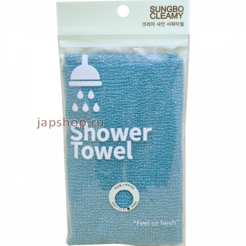 Shine Shower Towel Мочалка для тела с плетением Гофре, жёсткая, 20х95 см (8802569102803)