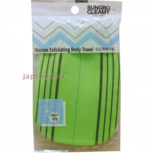 Viscose Glove Bath Towel Мочалка-варежка для тела из вискозы с подкладом на резинке, жесткая, массажная), размер 12х17 см (8802569100038)