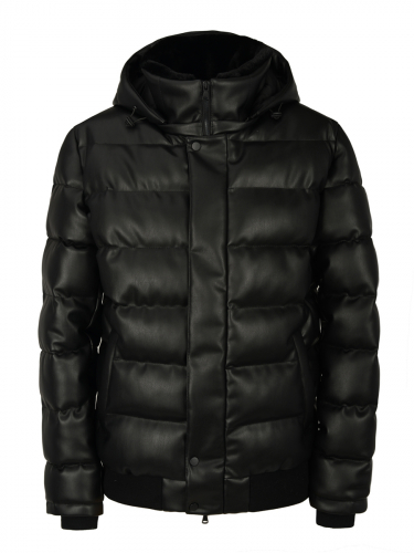 Куртка зимняя мужская Merlion Roman экокожа (черный)