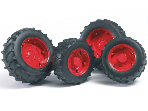 39 шт. доступно к заказу/Аксессуары A: Шины для системы сдвоенных колёс с красными дисками 4шт. (d задн 10,4см; d передн 8,5)