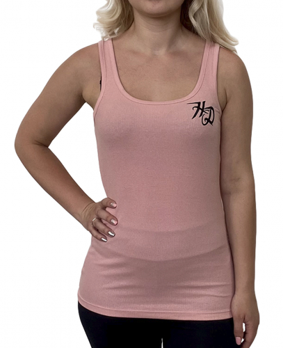 Светло-розовая женская майка Harley-Davidson – мото-tattoo-принт на груди и спинке №1048