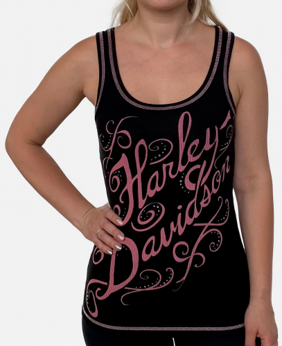 Женская борцовка Harley-Davidson – трендовая дружба черного и розового цвета №1066