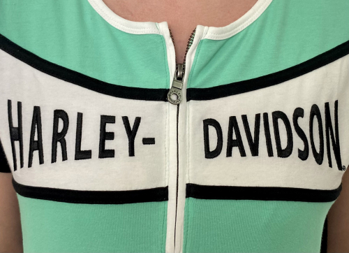 Женская футболка Harley-Davidson – заметный мятный цвет и фирменный логотип №1129