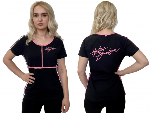Женская спортивная футболка Harley-Davidson неформальный fashion-тренд – подиумная мода на улицах города №1051