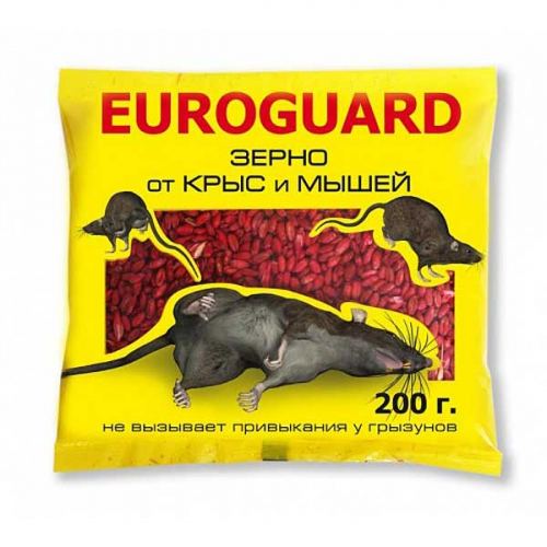 Зерновая приманка от крыс и мыш. 200г EUROGARD х40