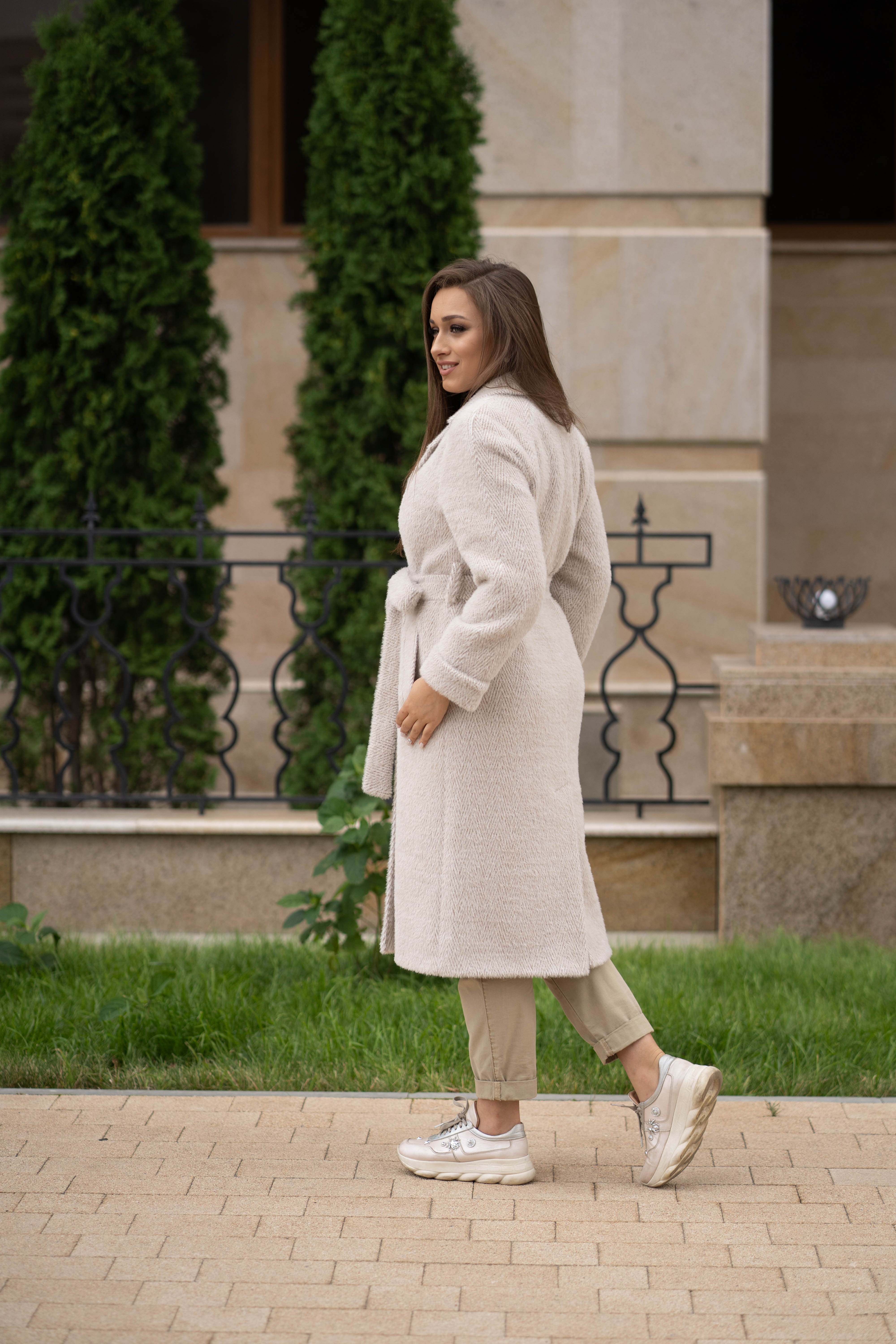 Ст.цена 5000р. Пальто женское демисезонное 22555 (beige)