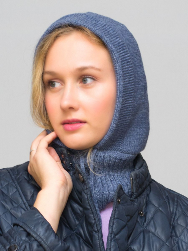 Капор зимний для девочки Оксана (Цвет джинс),  56-58, шерсть 30%