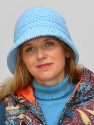 Шляпа женская весна-осень Bloom (Цвет голубой), размер 54-56; 56-58, шерсть 30%