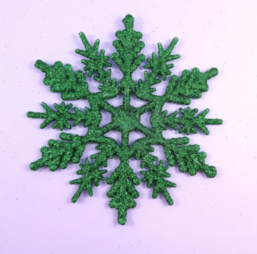 Снежинки зеленый 10см - 24шт