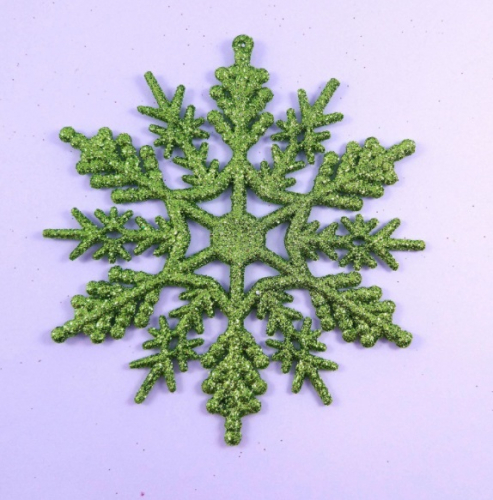 Снежинки светло-зеленый 10см - 24шт