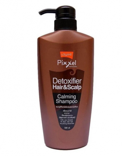 НОВИНКА! Успокаивающий детокс-шампунь Pixxel Detoxifier Calming для окрашенных волос 500мл, Lоlane (коричневый)