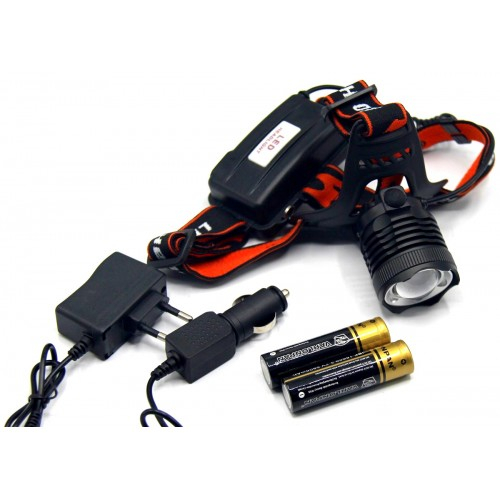 Фонарь налобный MX-41-Т6  металлический+акуммулятор+зарядка от сети+авто+ ZOOM +3 режима оптом