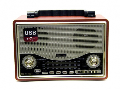 Радиоприёмник Ретро KEMAI MD-1706BT USB+SD аккумулятор оптом
