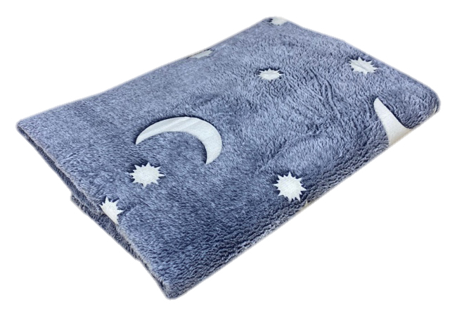 Плед велсофт светящийся в темноте НОЧКА СИНИЙ р-р 170х200