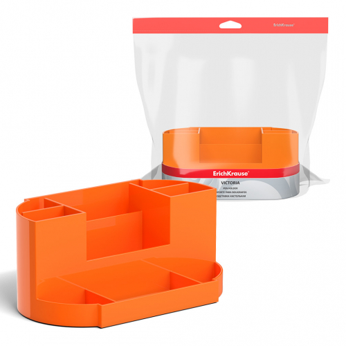 Подставка настольная пластиковая ErichKrause® Victoria, Neon Solid, оранжевый