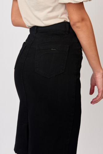 Юбка джинсовая прямая черная (ряд 44-58) арт. C73014-7