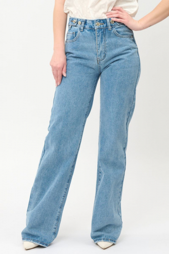 Широкие голубые джинсы (ряд 28-33) арт. WK688-3