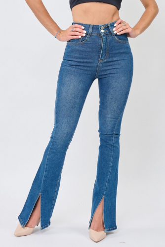 Синие джинсы с разрезами (ряд 25-30) арт. V701-2