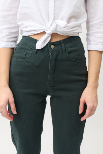 Изумрудно-зелёные джинсы МОМ (ряд 25-30) арт. W1039-23