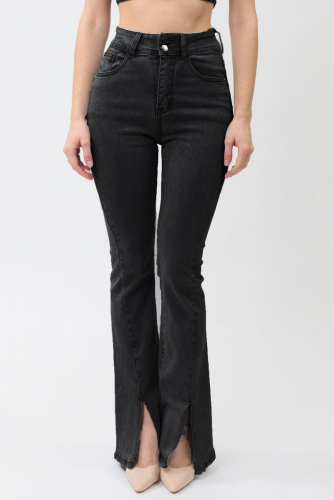 Черные джинсы с разрезами (ряд 25-30) арт. V701-7
