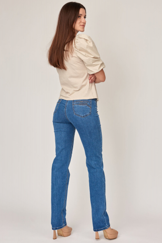 Слегка приуженные синие джинсы (ряд 46-52) арт. SS73080-4114-2