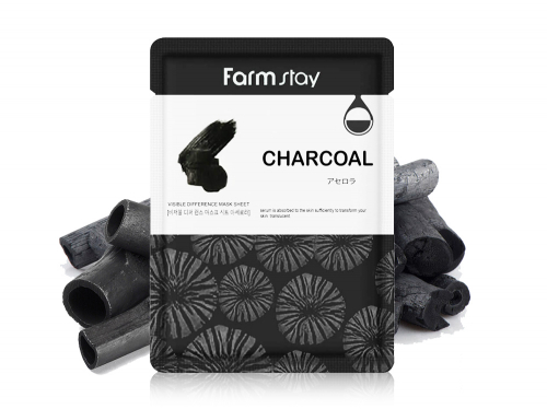 Очищающая тканевая маска с Древесным углём FarmStay Charcoal (2031), 23 ml