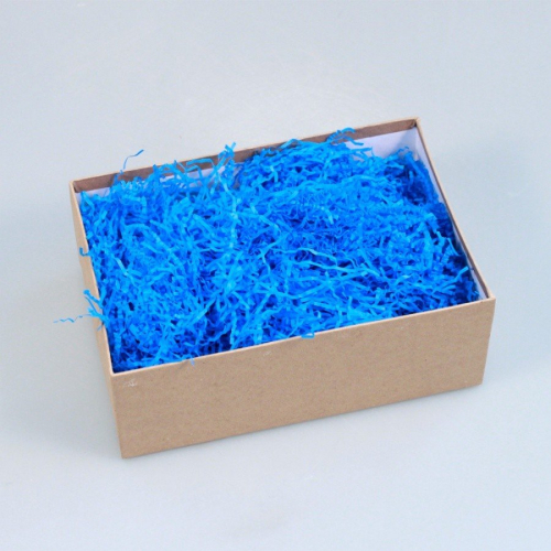 Синий наполнитель для упаковки подарков (стружка из бумаги) 