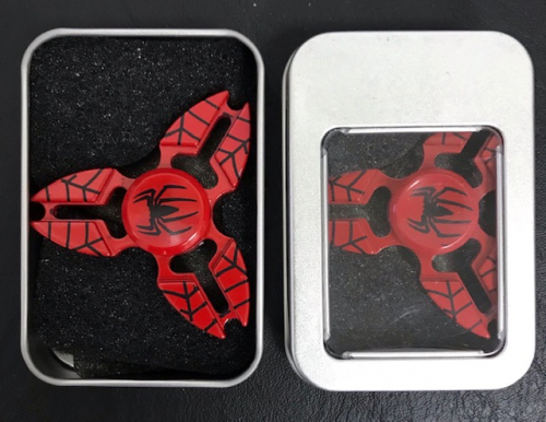 Спиннер (прямоугольная металлическая коробка , паук красный)