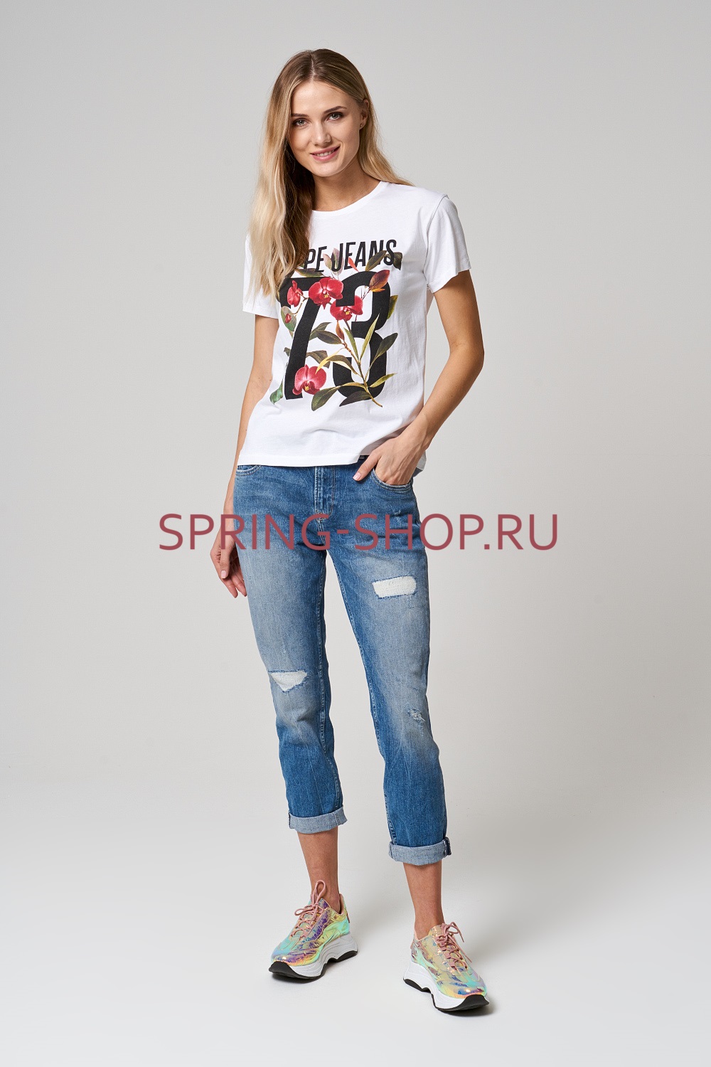 ЖЕНСКАЯ ФУТБОЛКА ТРИКОТАЖНАЯ PL504069 БЕЛЫЙ 220534000