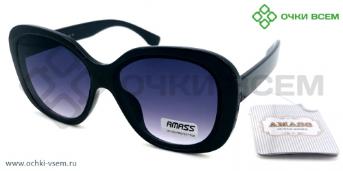 Солнцезащитные UV400% AMASS R2027C1 цв.оправы Черный цв.линзы Фиолетовый с градиентом