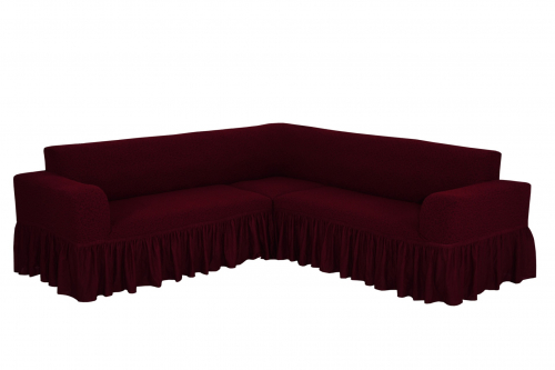 Чехол Жаккард на угловой диван, цвет Бордовый