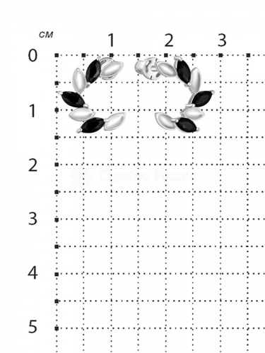 Серьги-пусеты из серебра с нат.шпинелью родированные 2-246р416