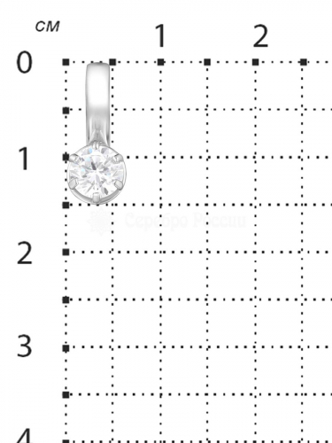 Подвеска из серебра с фианитом родированная 13-0018