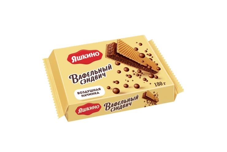 «Яшкино», вафельный сэндвич с шоколадной начинкой, 180 г