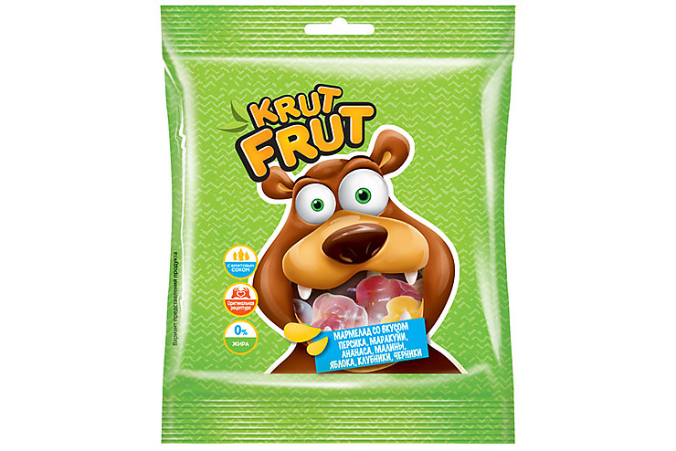 «KrutFrut», мармелад жевательный в форме озорных мишек, 30 г