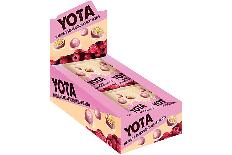 «Yota», драже хрустящий шарик в малиновой глазури, 40 г (упаковка 16 шт)