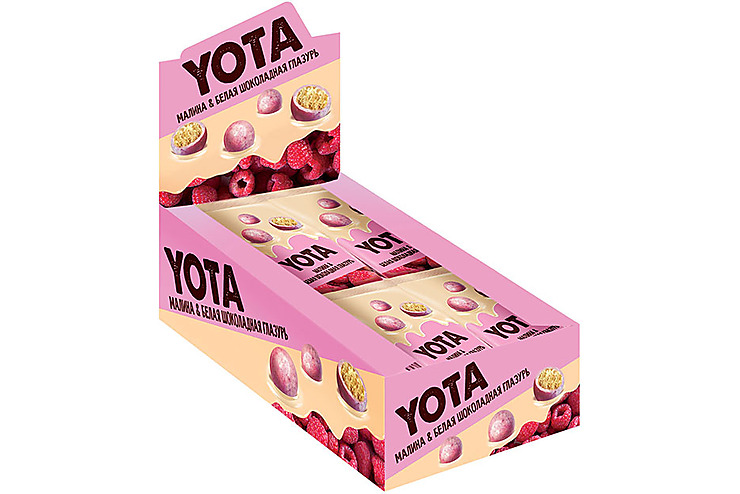 «Yota», драже хрустящий шарик в малиновой глазури, 40 г (упаковка 16 шт)