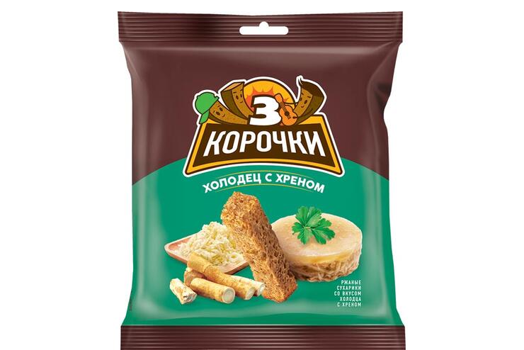 «3 Корочки», сухарики со вкусом холодца с хреном, 40 г
