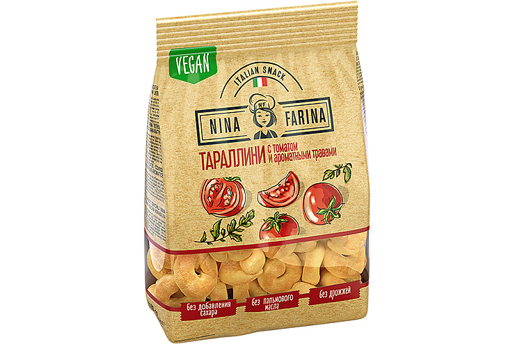 «Nina Farina», тараллини с томатом и ароматными травами, 180 г