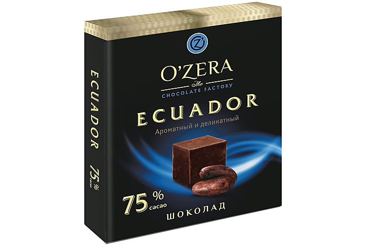 «O'Zera», шоколад Ecuador, содержание какао 75%, 90 г