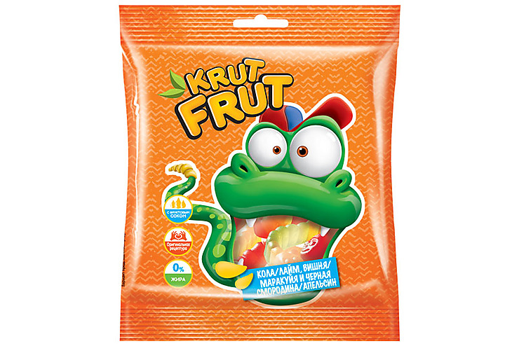 «KrutFrut», мармелад жевательный в виде забавных змеек, 70 г